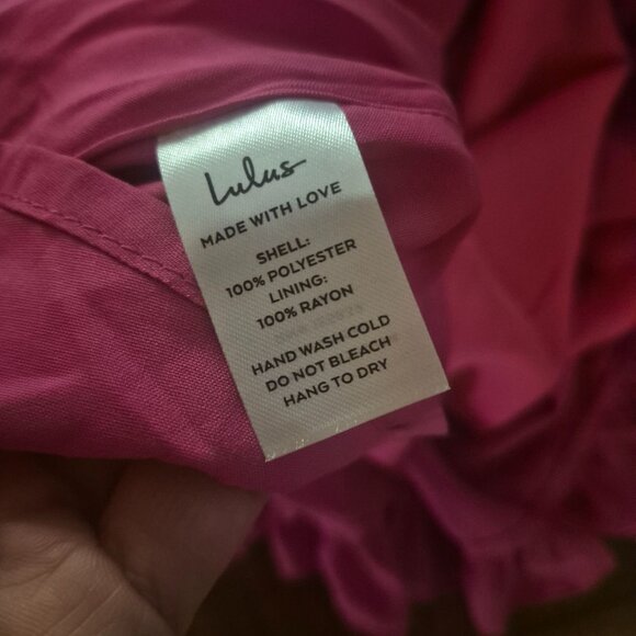 Lulus XS Pink Ruffled Tiered Long Sleeve Mini Dress - Picture 2 of 5